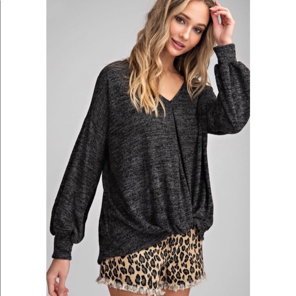 NEW! Twisted Front Top in Charcoal! - Picture 4 of 5